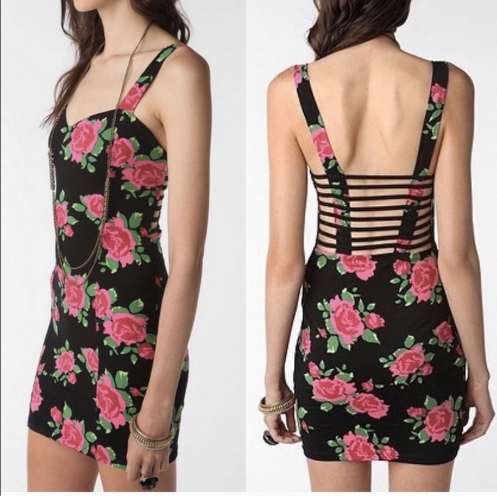 Motel Rocks - Vintage - Black Rose Mini Dress - Size S